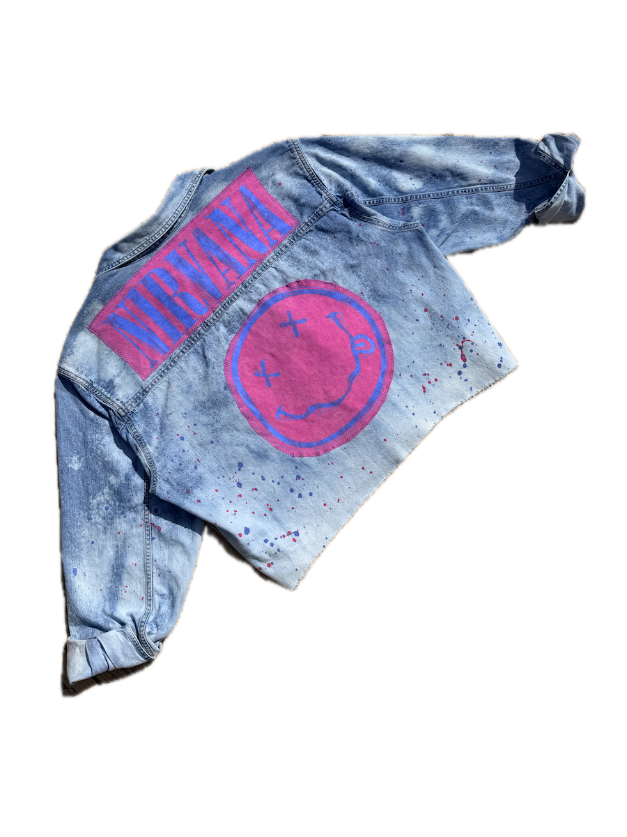 Nirvana Paint Splatter Denim Button Down