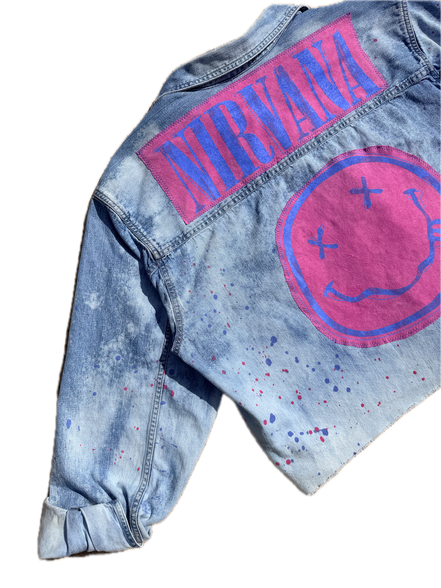 Nirvana Paint Splatter Denim Button Down