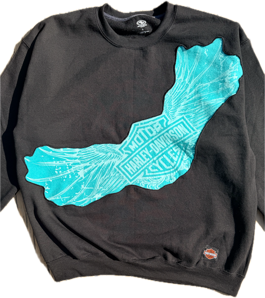 Harley Davidson Black Wing Crewneck Sweatshirt