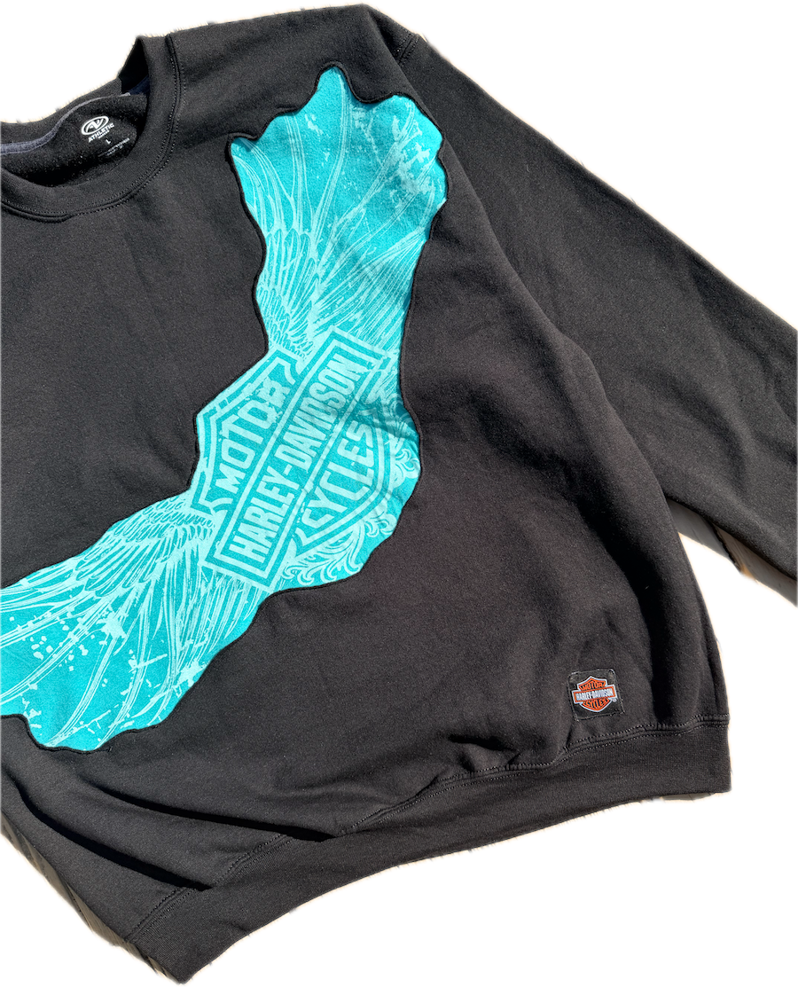 Harley Davidson Black Wing Crewneck Sweatshirt