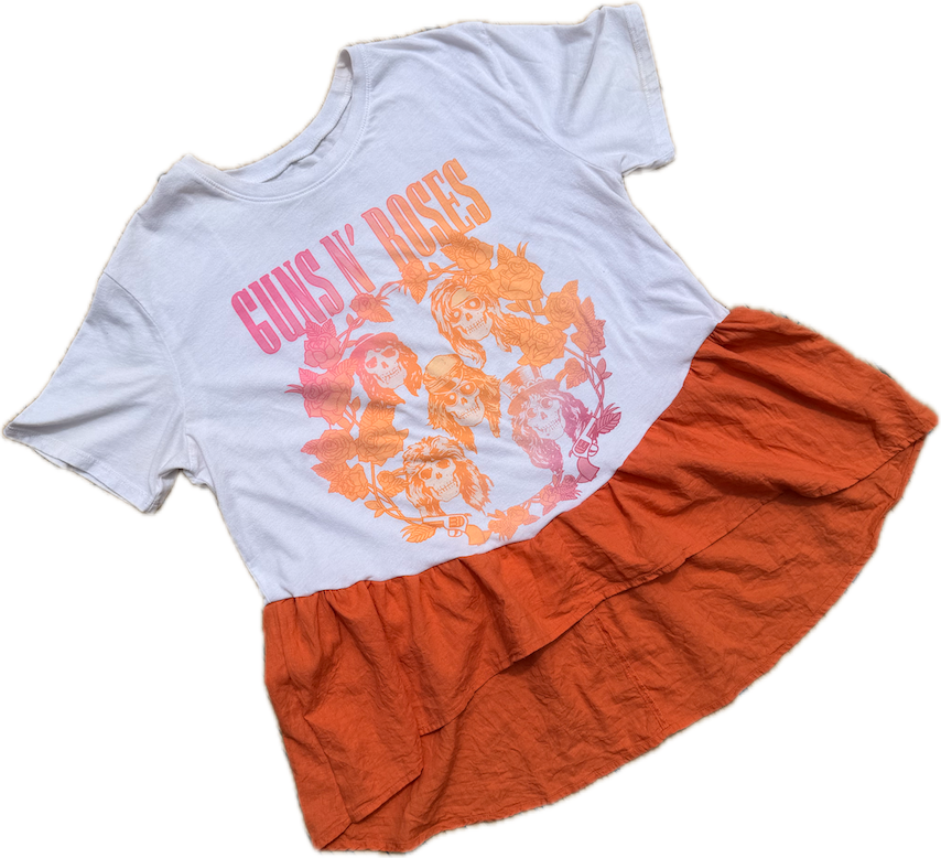 Guns N Roses Peach Ruffle Tee