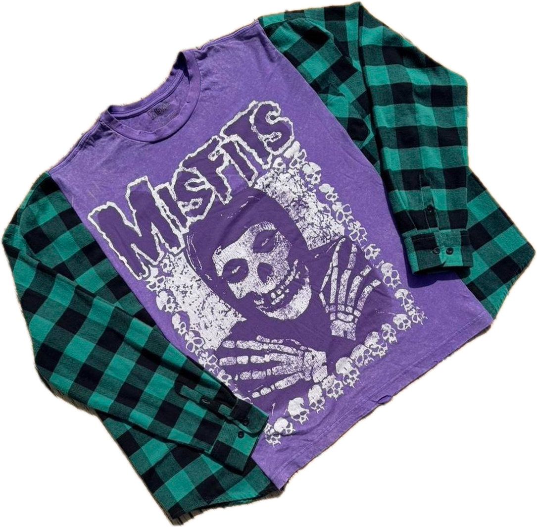 Misfits Purple and Green Flannel