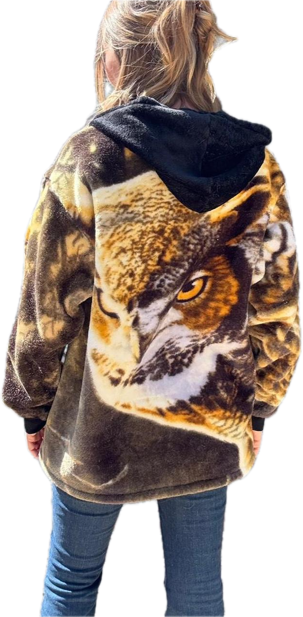 Owl Fleece Blanket Hoodie