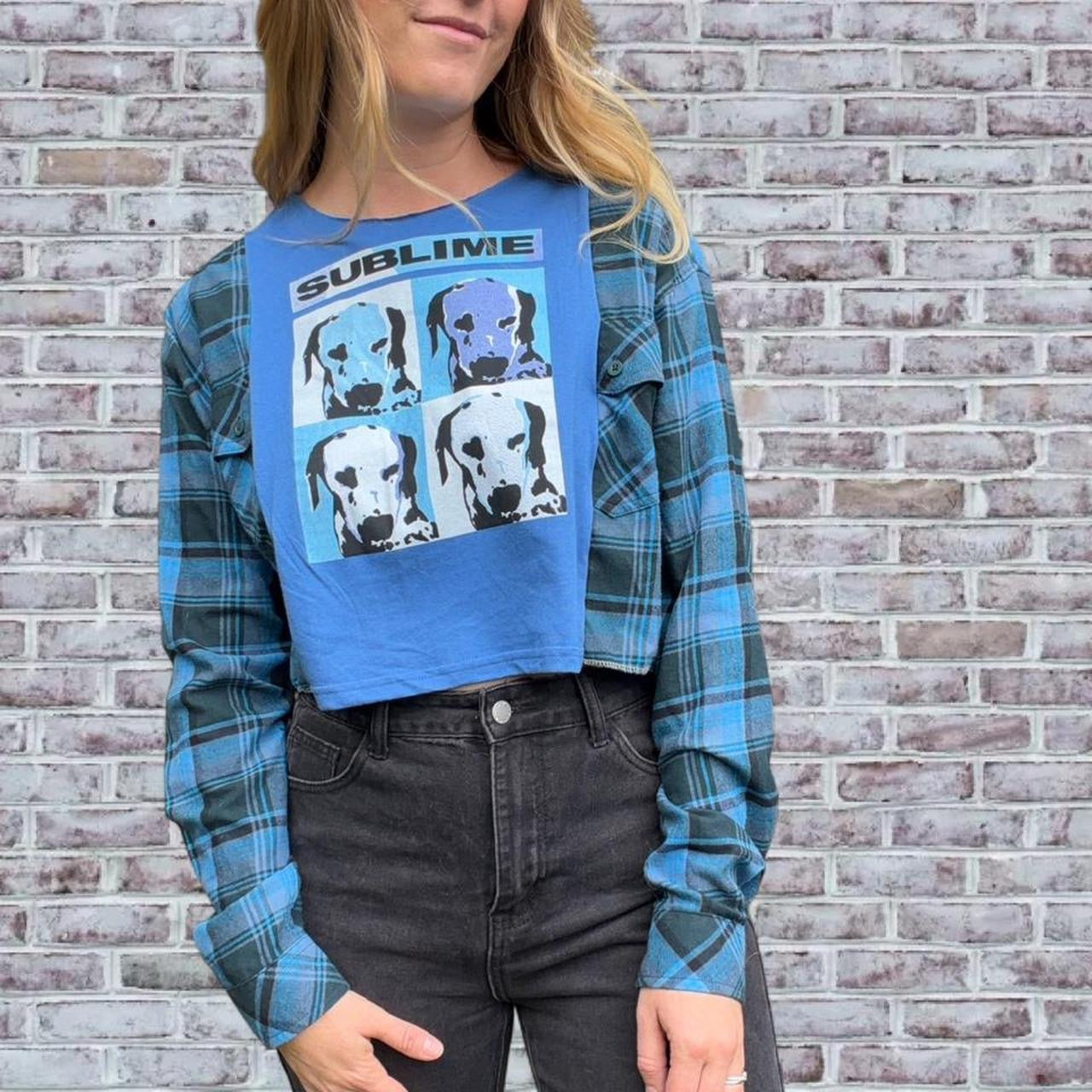 Sublime Blue Cropped Flannel