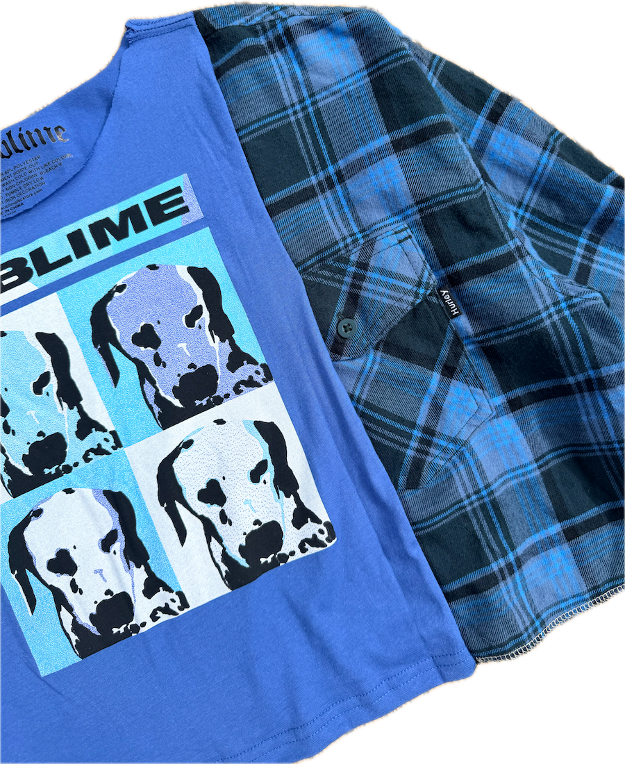 Sublime Blue Cropped Flannel