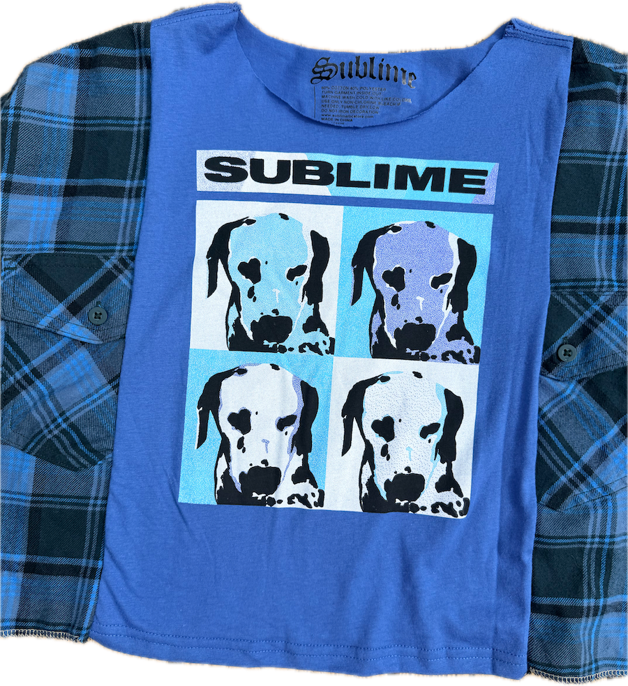 Sublime Blue Cropped Flannel