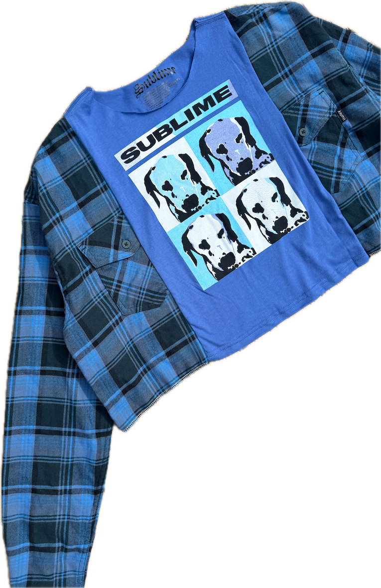 Sublime Blue Cropped Flannel