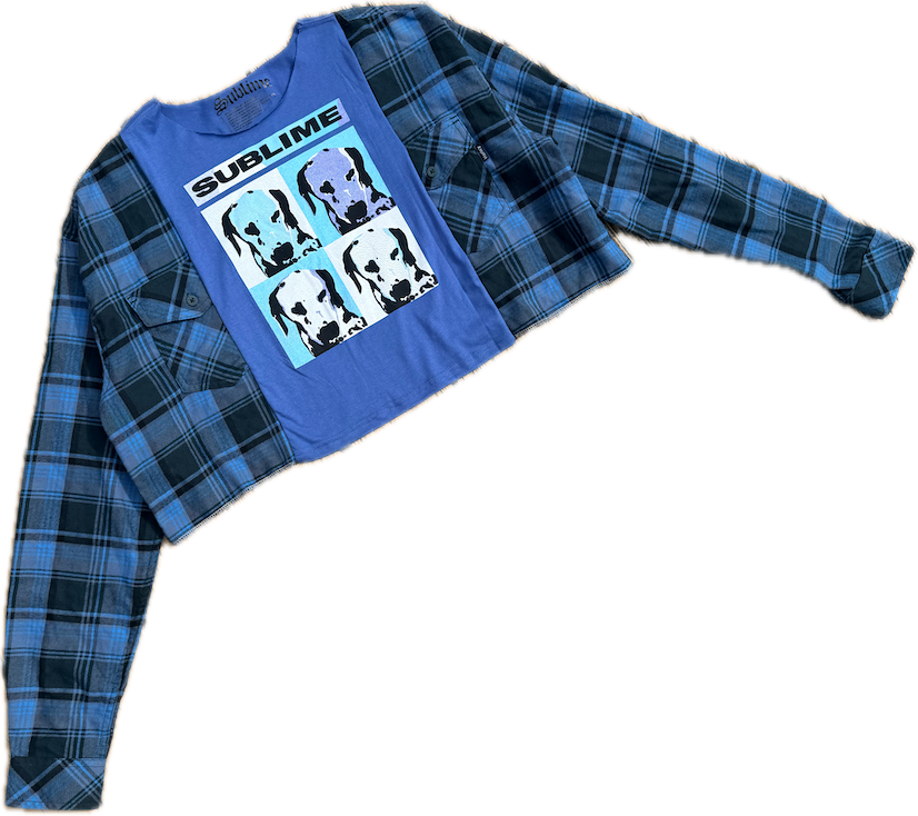 Sublime Blue Cropped Flannel