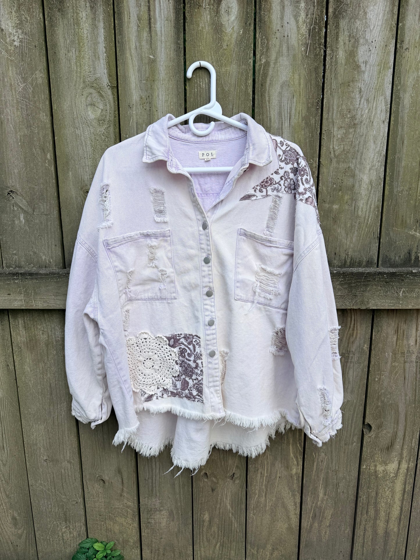 Lace and Floral Denim Jacket