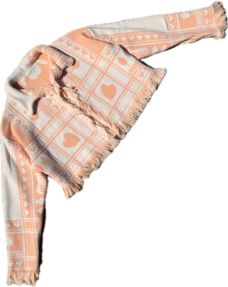 Sweetheart Fringe Blanket Jacket