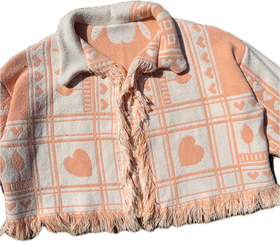 Sweetheart Fringe Blanket Jacket