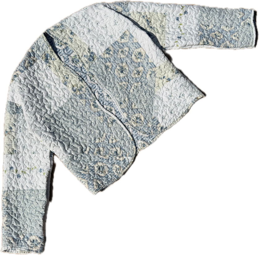 Floral Blue Quilted Cardigan
