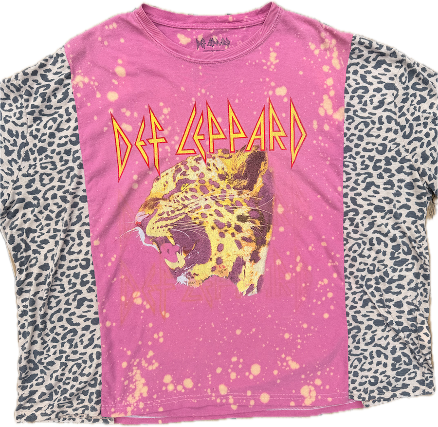 Def Leppard Bleached Pink Tee