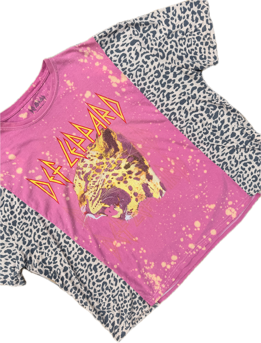 Def Leppard Bleached Pink Tee