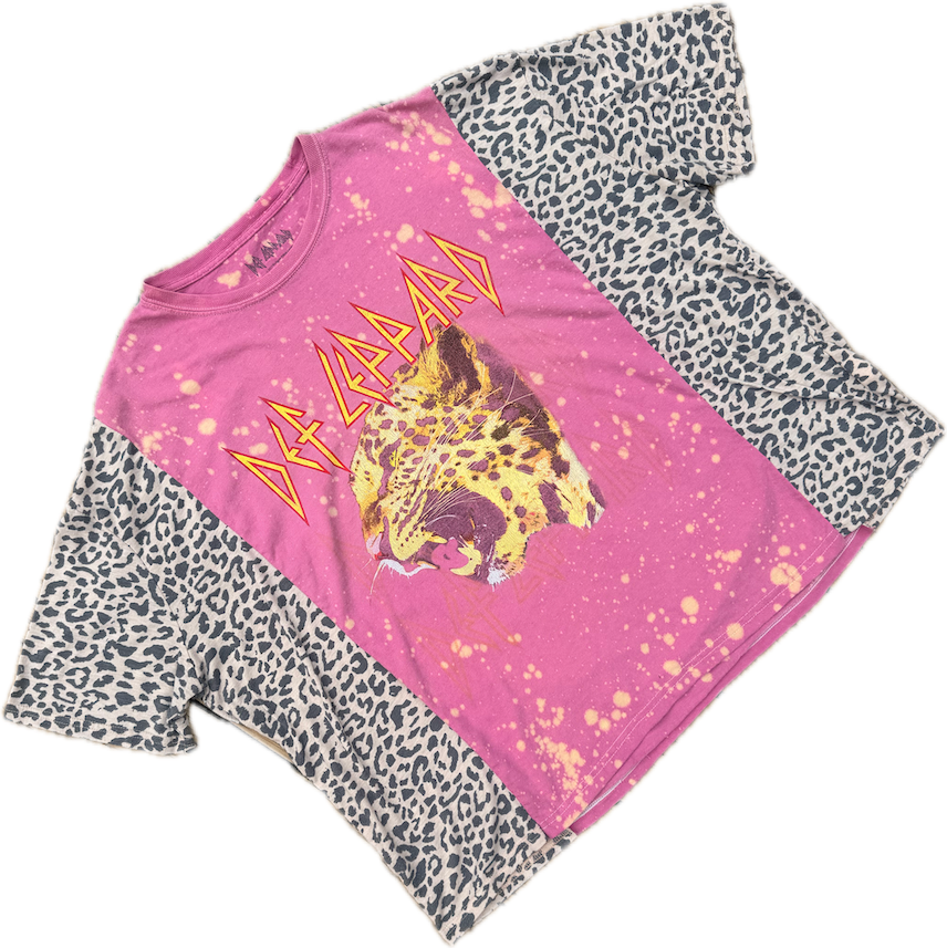 Def Leppard Bleached Pink Tee