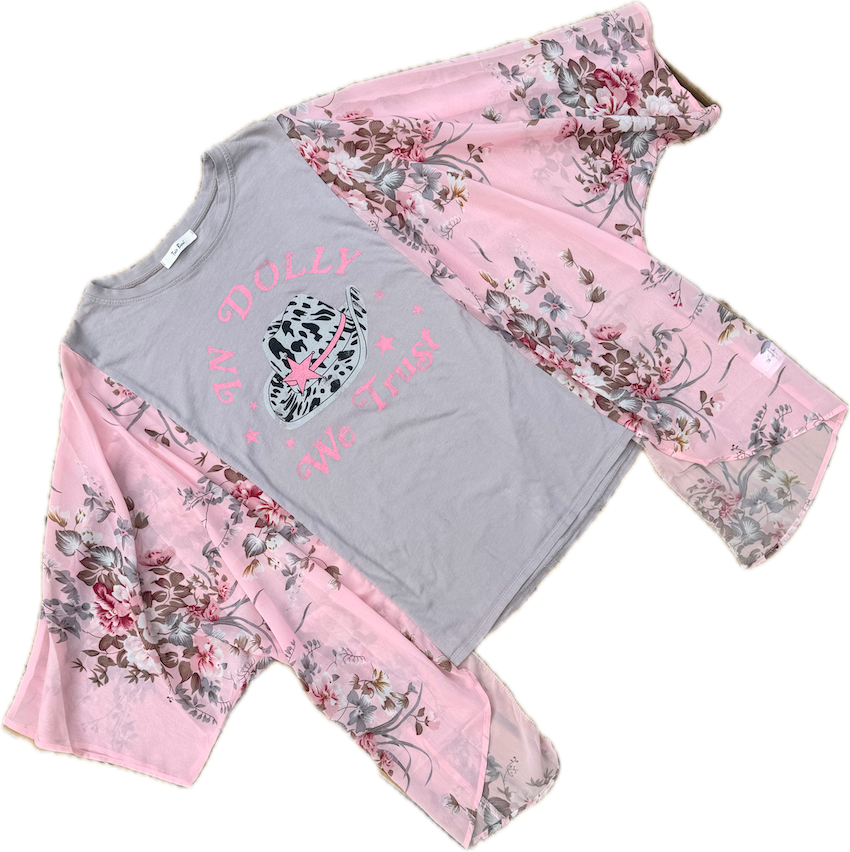 In Dolly We Trust Pink Floral