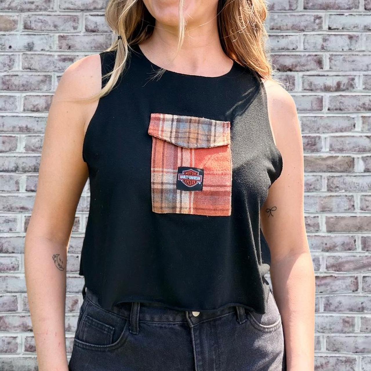 Harley Davidson Cropped Pocket Tank Top