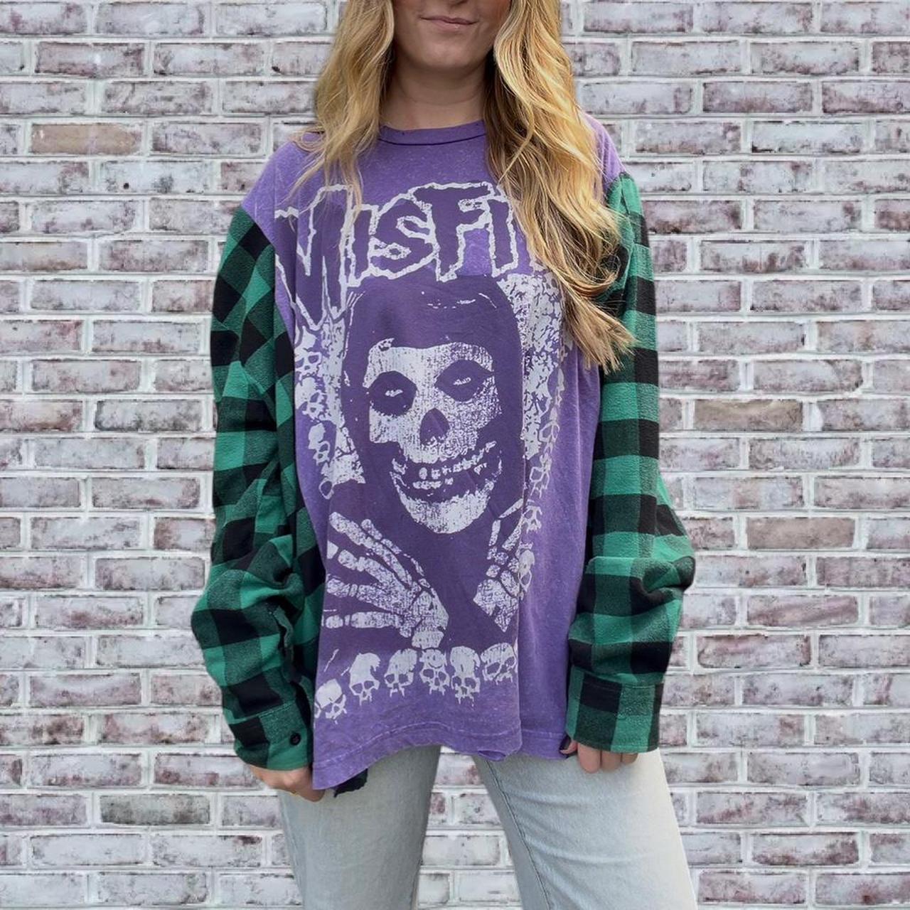 Misfits Purple and Green Flannel