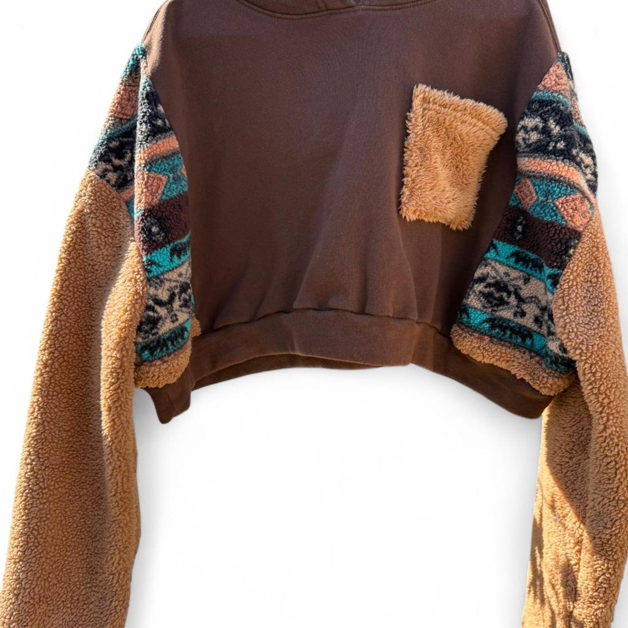 Teddy Fleece Patchwork Hoodie