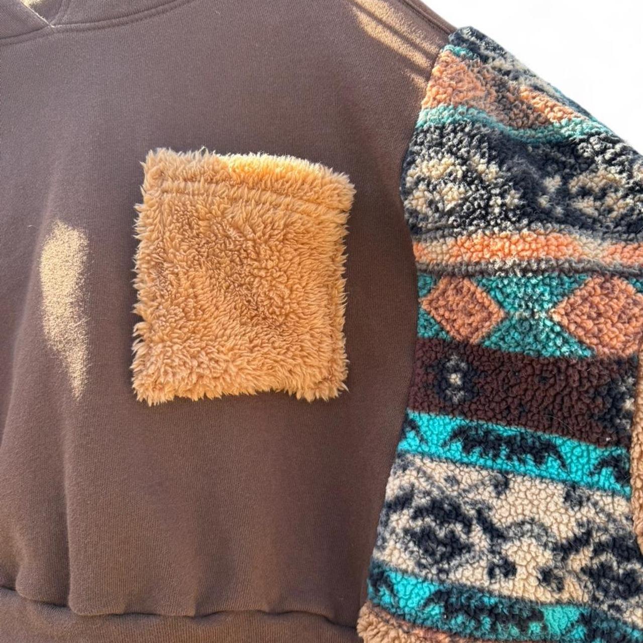 Teddy Fleece Patchwork Hoodie