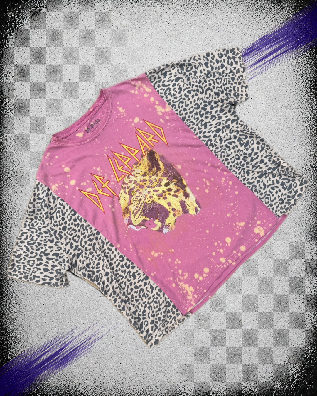 Def Leppard Bleached Pink Tee
