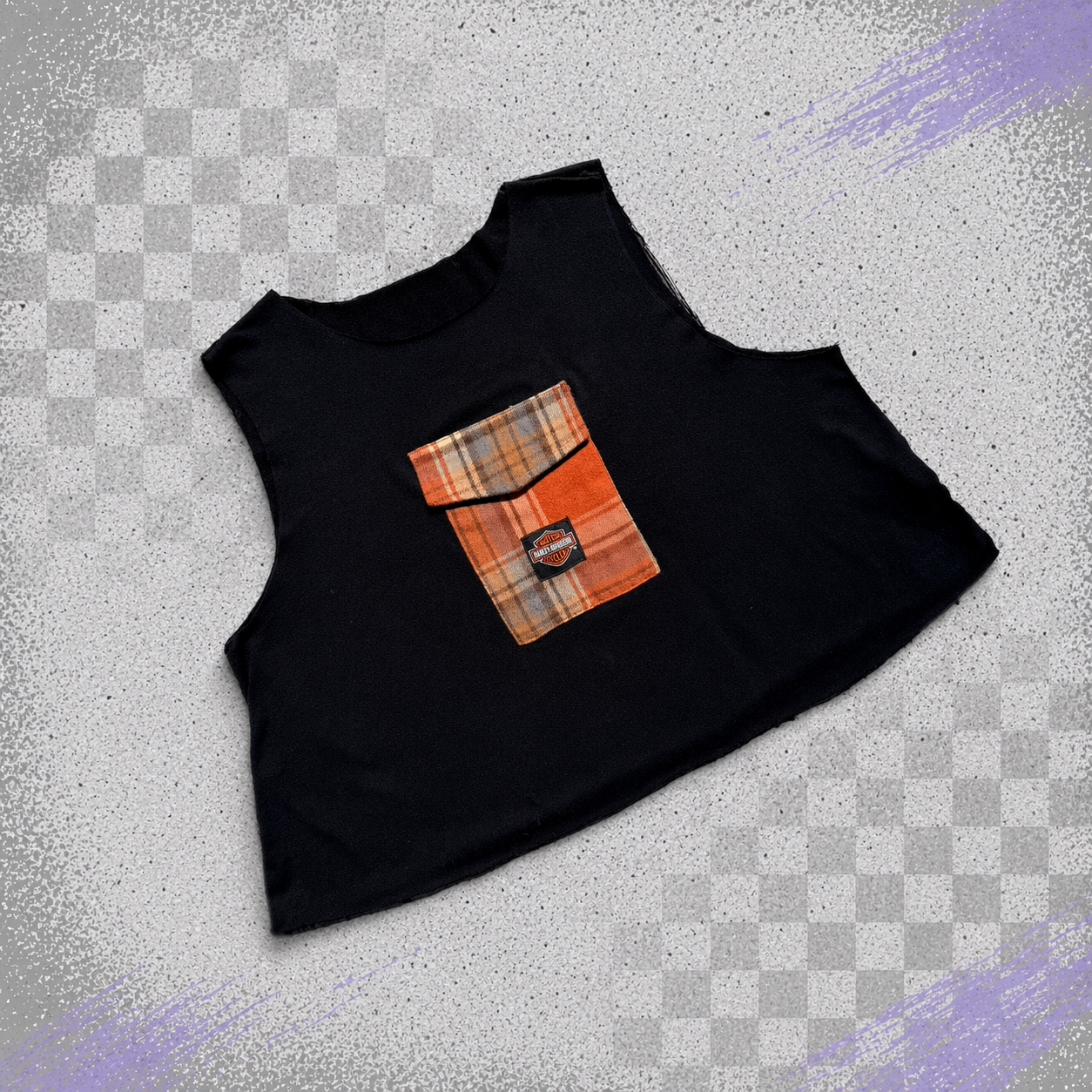 Harley Davidson Cropped Pocket Tank Top