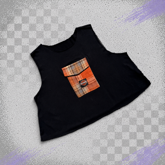 Harley Davidson Cropped Pocket Tank Top